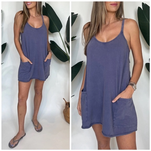 Free People Dresses & Skirts - Free People Hot Shot Mini Dress In Blue Indigo